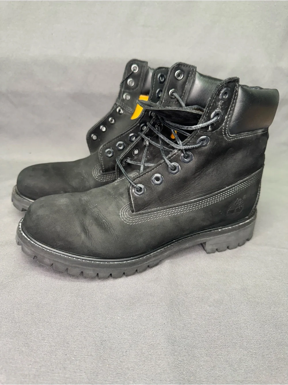 Timberland Premium 6 inch Waterproof Mens boot style#10073 Black Nubuck Size 8.5